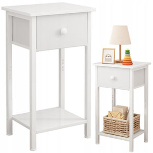 Comodino cassettiera armadio con cassetto ripiano bianco per camera da letto soggiorno 38 cm