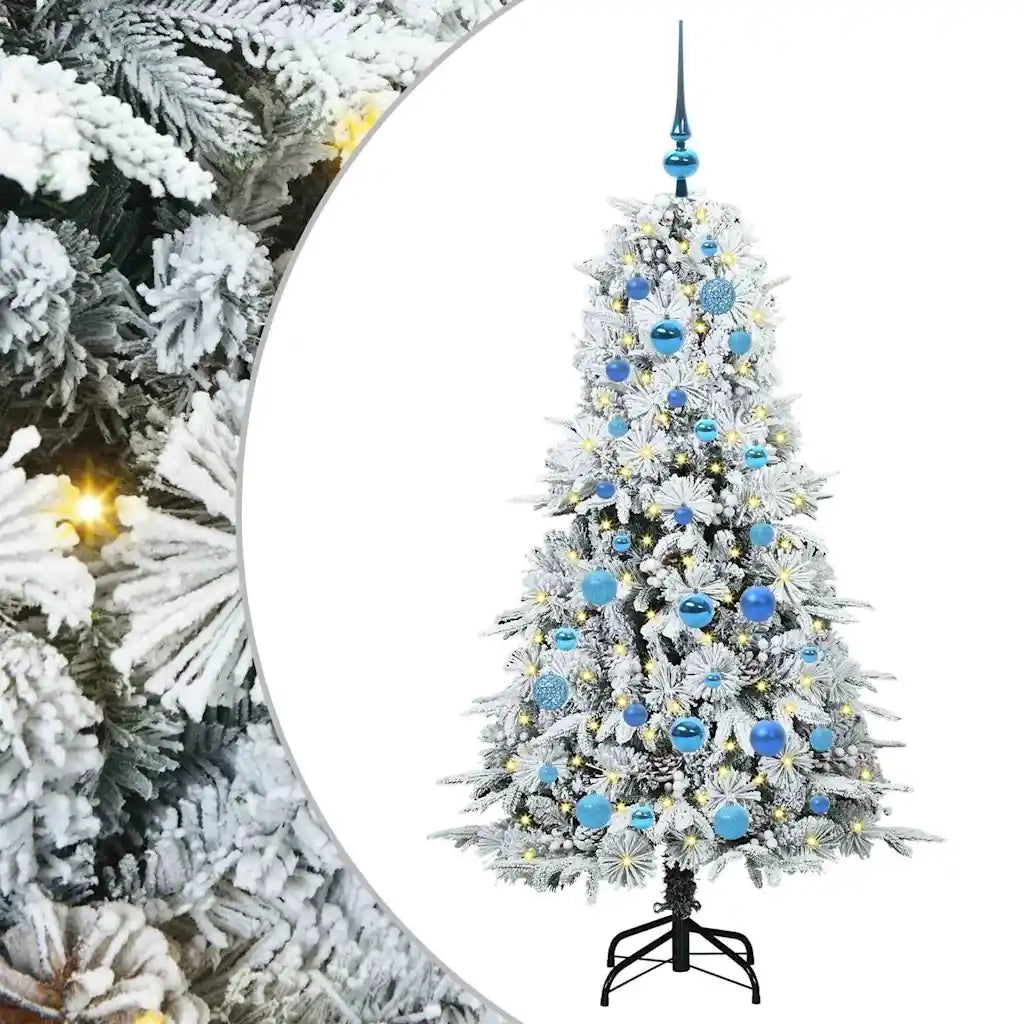 Albero di Natale Artificiale-Albero Natalizio con Rami Pieghevoli Bianco 150 cm 241911