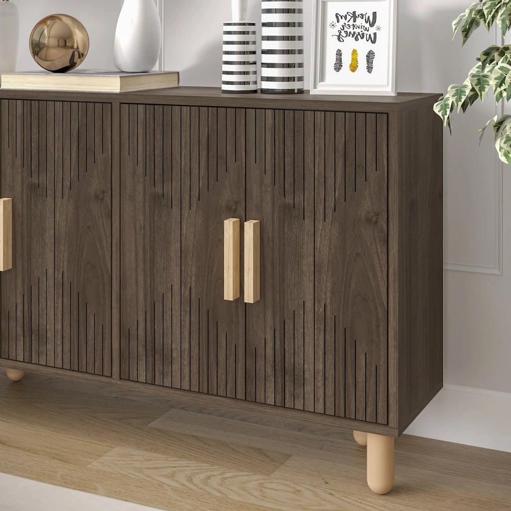 Credenza in legno "Roger" - 120 x 30 x 74 cm - Marrone