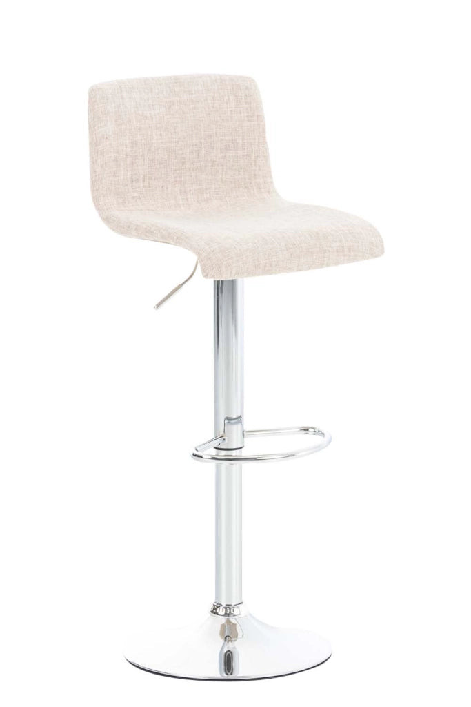Sgabello HOVER in tessuto crema,Metallo in look cromato
