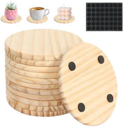 Onderzetters in legno di rovere per vetrino - set da 12 - antiscivolo - legno di rovere