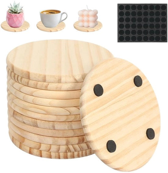 Onderzetters in legno di rovere per vetrino - set da 12 - antiscivolo - legno di rovere