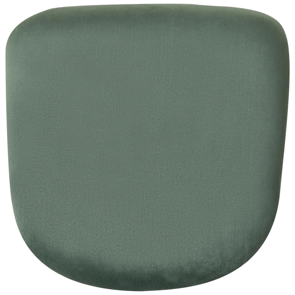 Sedia A Dondolo Velluto Verde Scuro Gambe In Metallo Pattini In Legno Moderni
