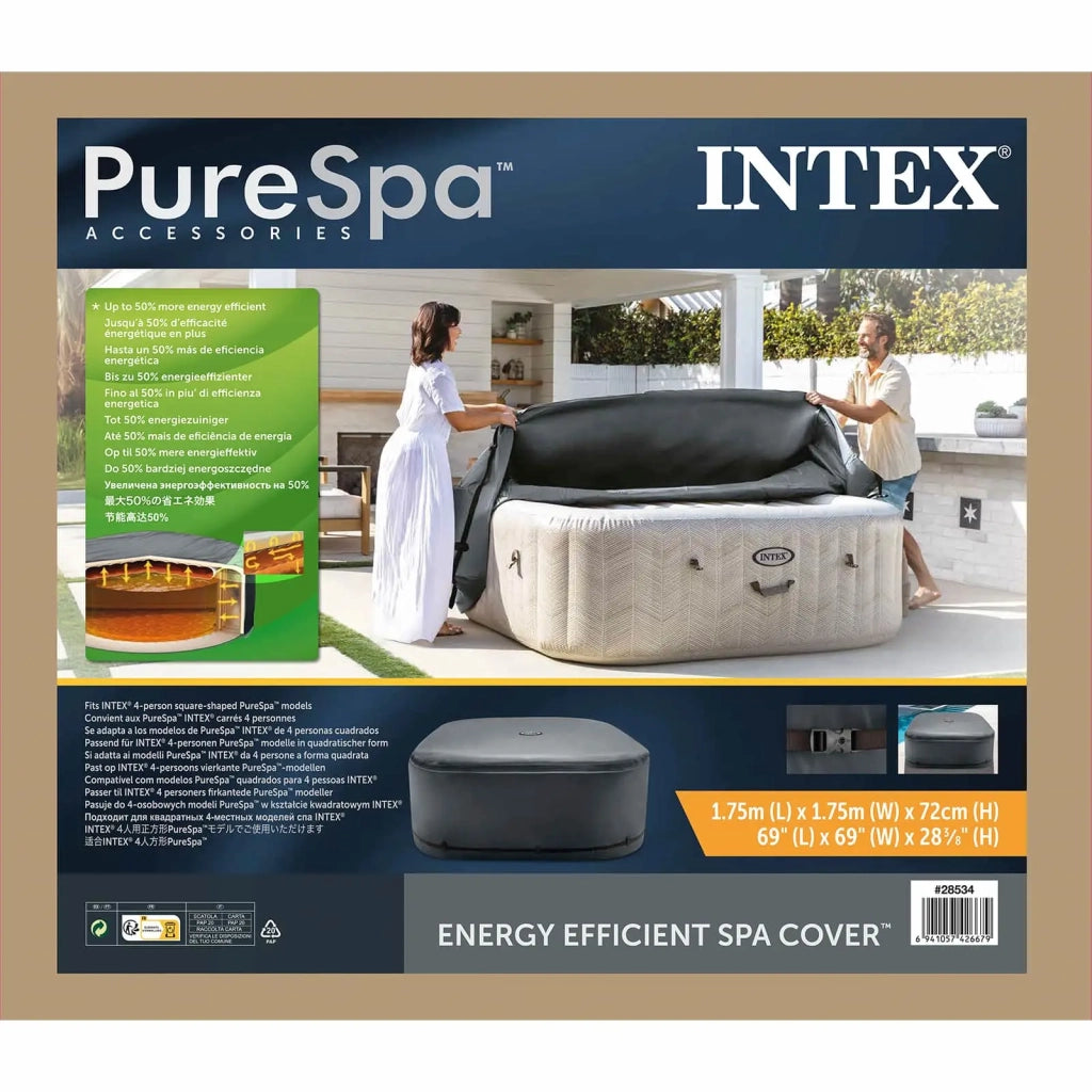 INTEX Copridoccia per Spa  Grigio Scuro 175 x 175 x 72 cm PVC 42035641