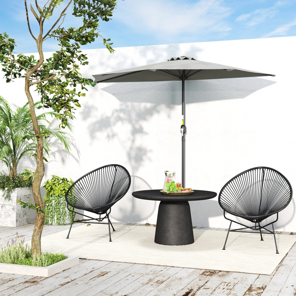 Ombrellone da Parete Mezzaluna ¨C zephmum ¨C Grigio Chiaro 2.7x2.4 m