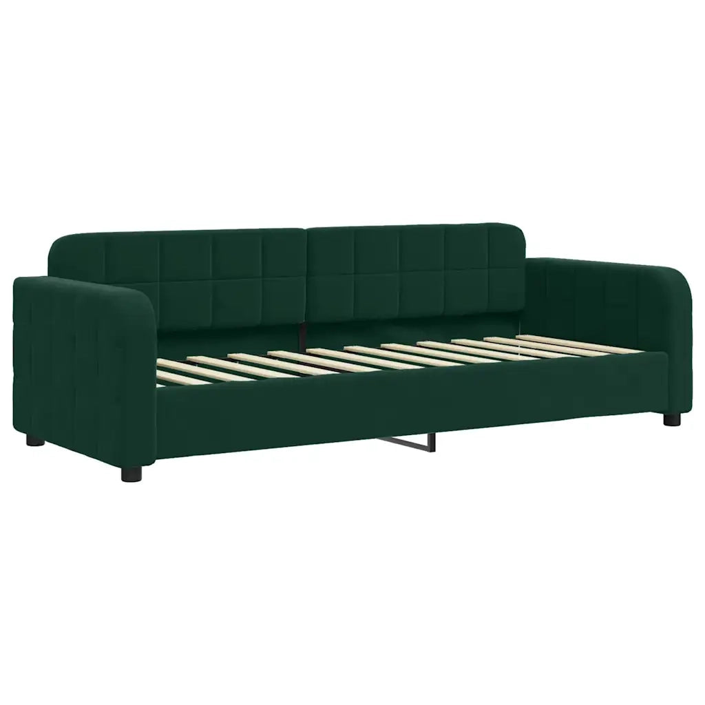 Divano Letto Estraibile Cassetti Verde Scuro 80x200cm Velluto 3196996