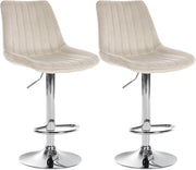 2er Set Barhocker Toni Samt chrom