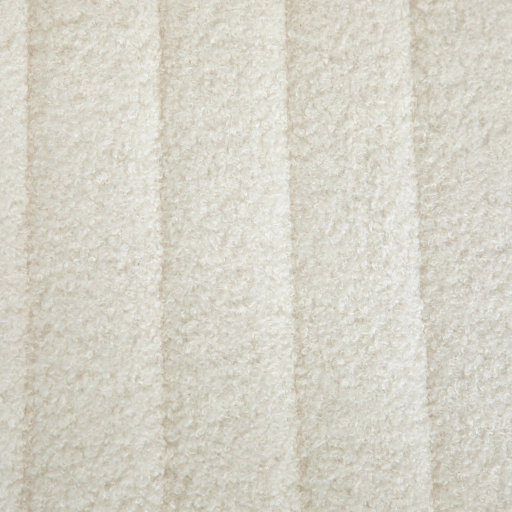 Panca Fondoletto in Tessuto Effetto Ciniglia Gambe a Forcina in Metallo 118,5x46x49,5 cm Crema