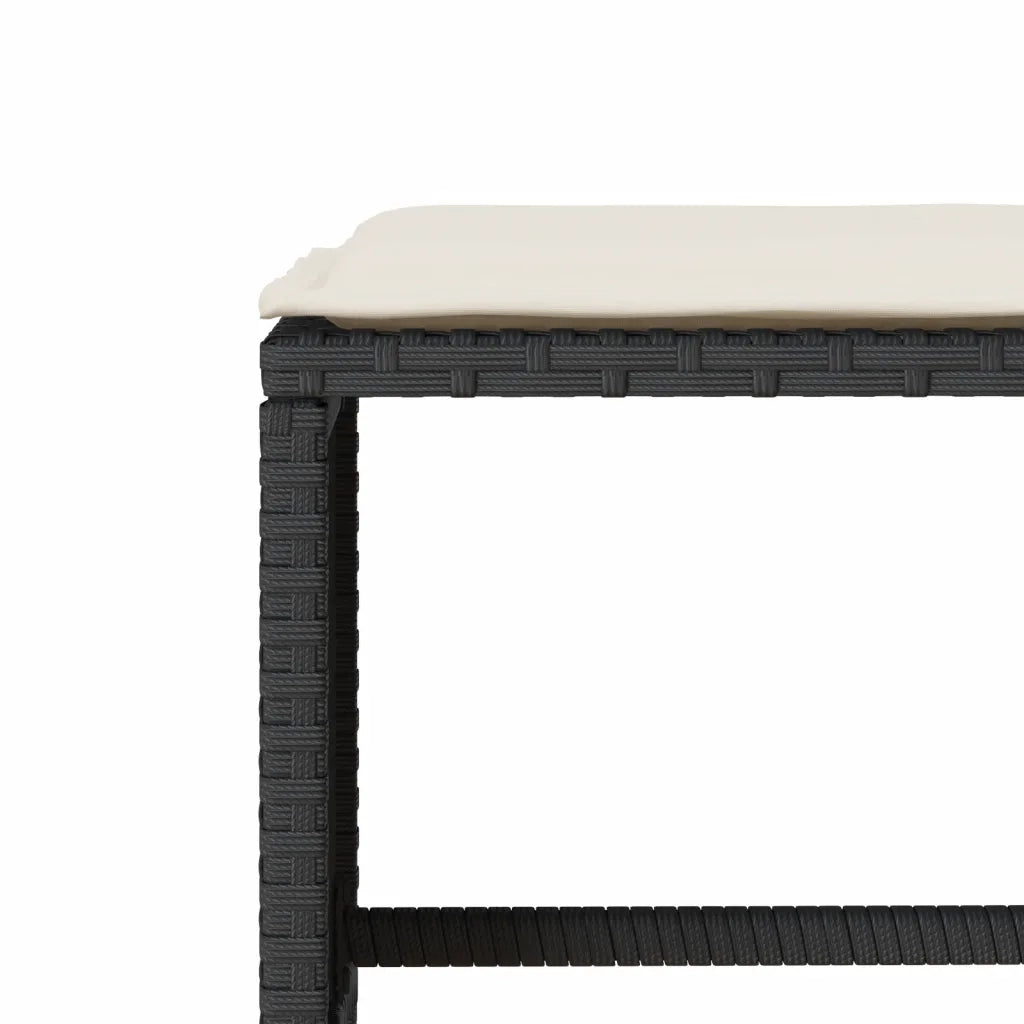 Set Divani da Giardino 4 pz con Cuscini Nero in Polyrattan 366358