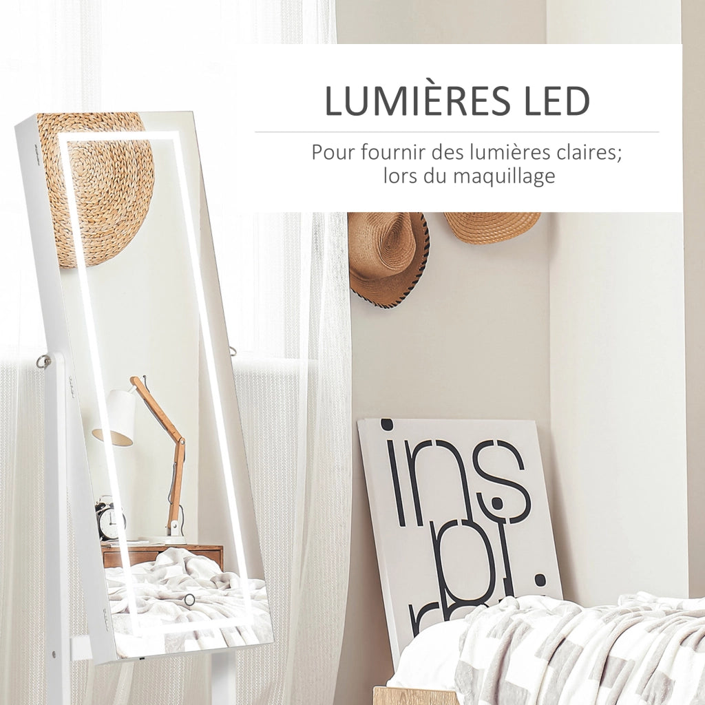 Armadio a muro con illuminazione a LED e specchio ¨C zephmum ¨C bianco