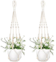 Due pezzi di contenitore per piante in stile bohemien, decorazione per patio, 35 pollici, contenitore per piante appeso, contenitore per fiori appeso per interni ed esterni sul balcone