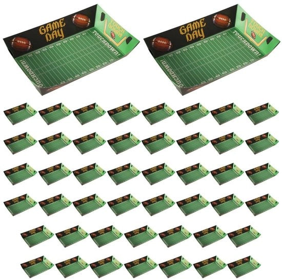 Scatole per Popcorn con Tema Calcio - Banchetti per Snack con Scatole - Piatti di Carta dabuttare - Motivi Calcio/Rugby - Accessori per Festa di Compleanno - Accessori per Feste