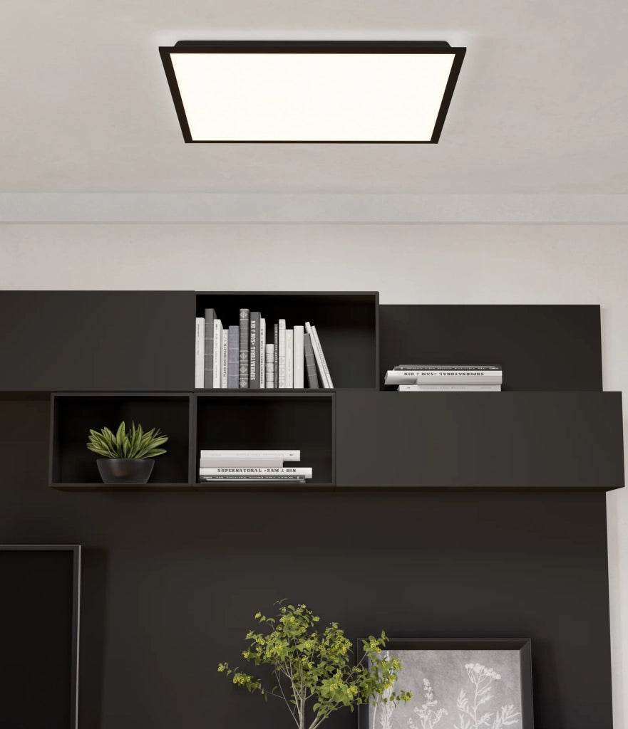 Plafoniera Moderna Moradillo Acciaio Nero Plastiche Bianche Led 32,5W 4350Lm