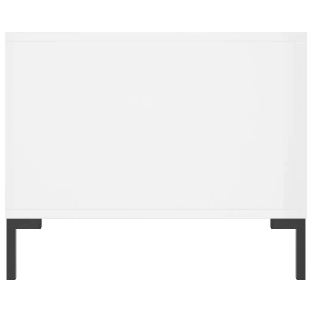 Tavolino da Salotto Bianco Lucido 90x50x40 cm Legno Multistrato