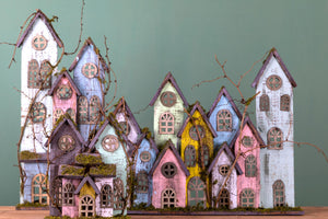 Set 2 Villaggio Legno 22 H 27 cm