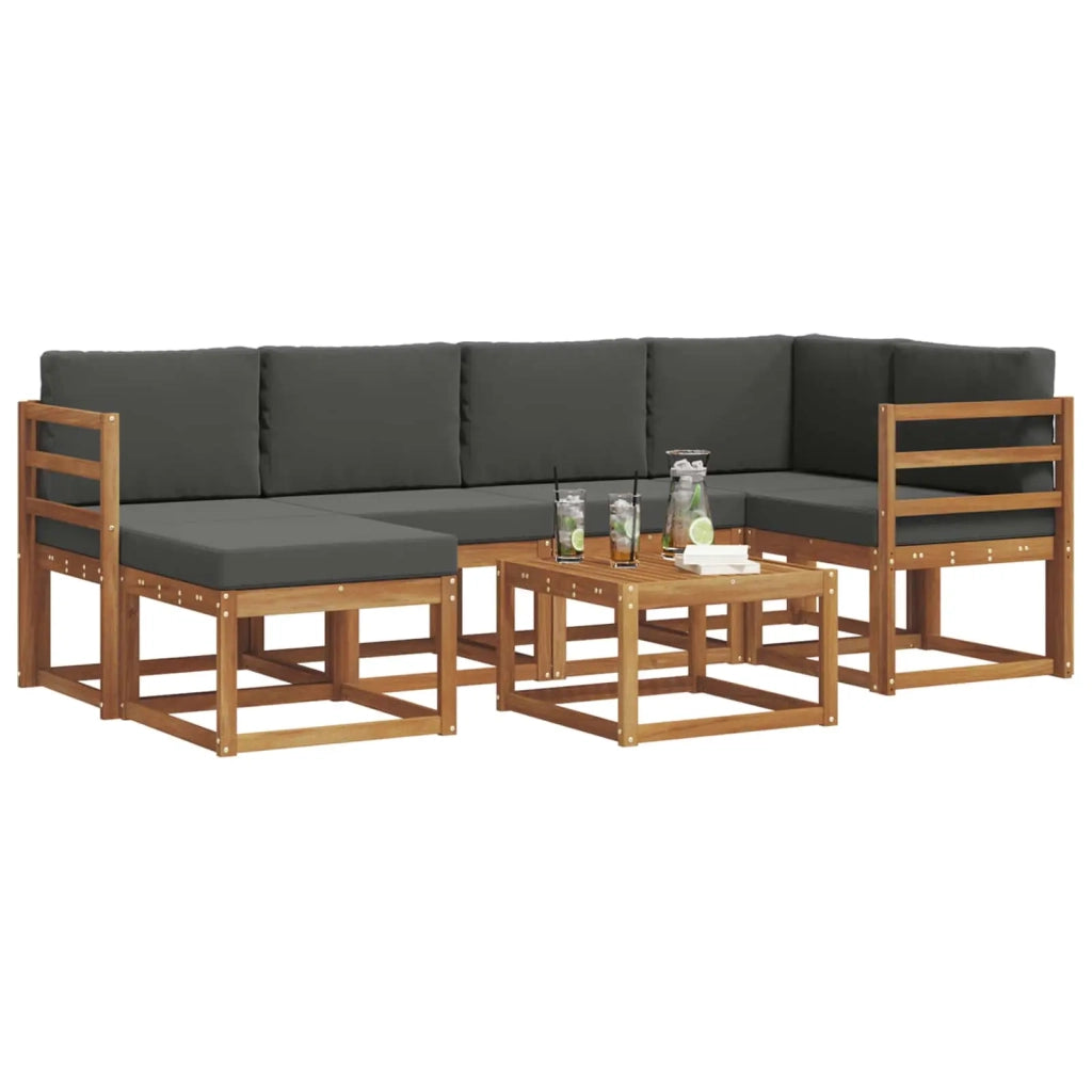 Set di divani da esterno con cuscino 7 pcs Naturale e Antracite 3366660
