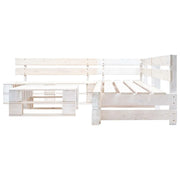 Set Divani da Giardino su Pallet 4 pz in Legno Bianco 277387