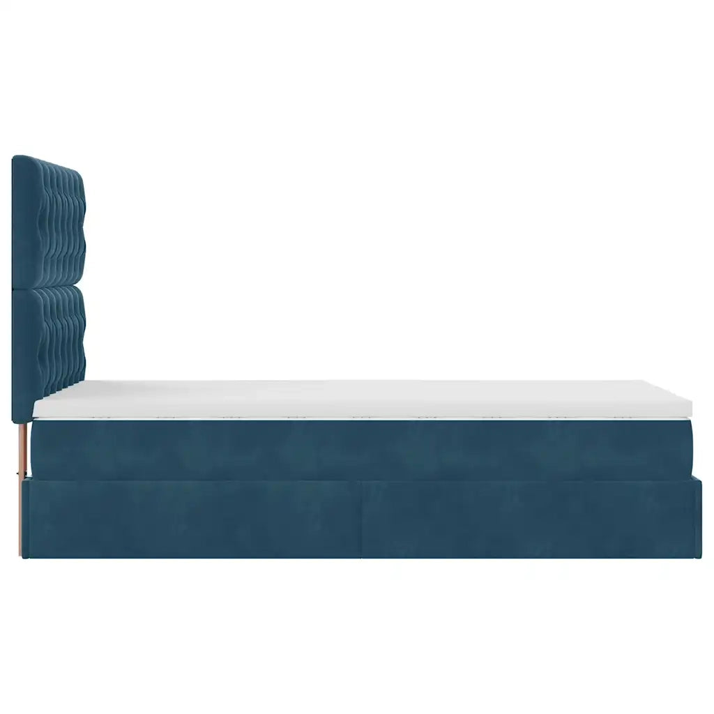 Struttura Letto Pouf con Materassi 90x200 cm in Velluto 3313521