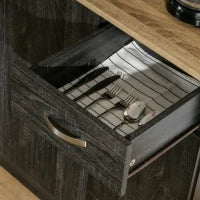 Credenza Cucina Alto con Cassetti e Armadietti, Mobile Dispensa Alto in Legno,101x39x180 cm, Nero | Aosom Italy