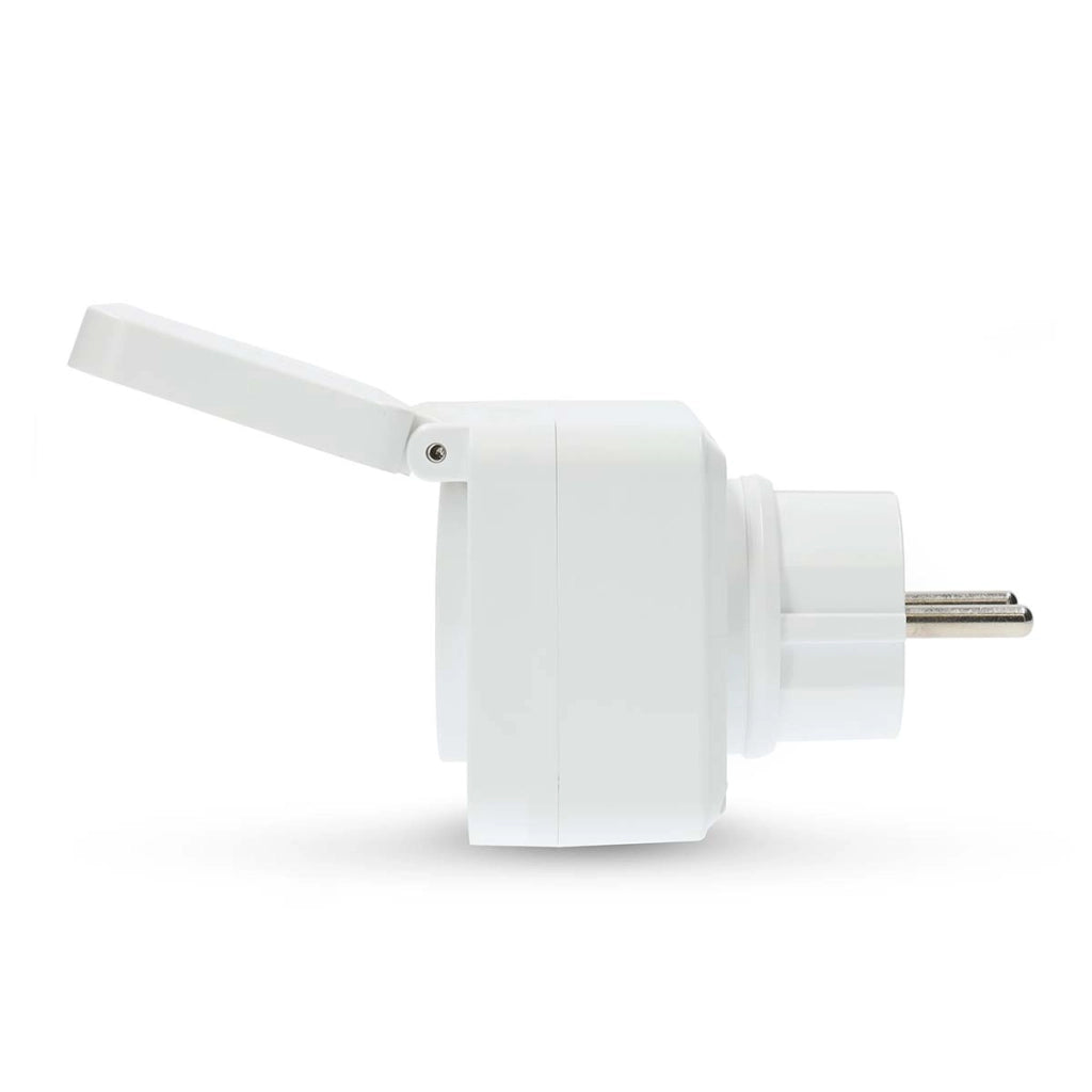 Misuratore di potenza IP44 connesso Wi-Fi 3680W Tipo E con sportellino Bianco Nedis