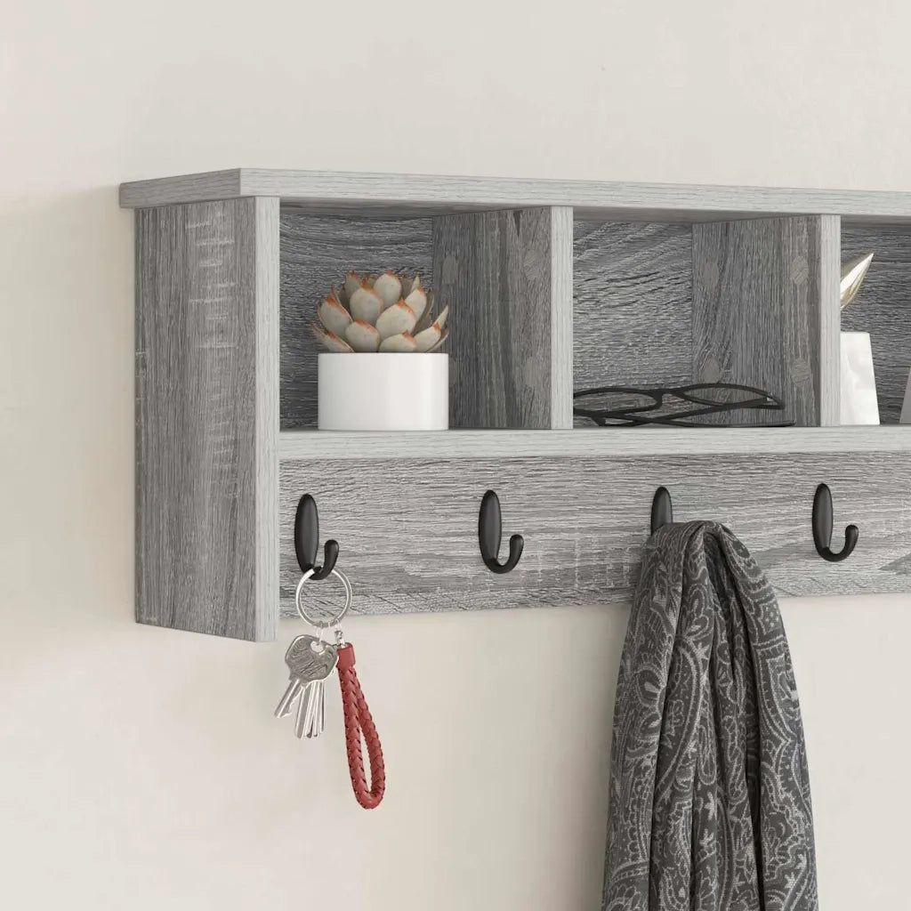 Appendiabiti a muro Grigio sonoma 100 x 16 x 26 cm 874328