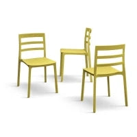 PAZZO DESIGN Sedia Luca set da 4 sedie giallo in Polipropilene