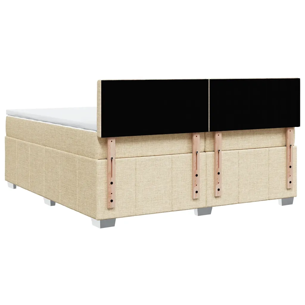 Giroletto a Molle con Materasso Crema 200x200 cm in Tessuto