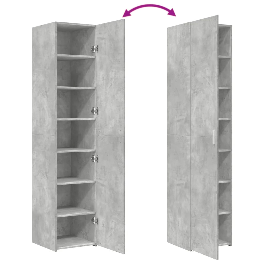 Credenza Grigio Cemento 40x42,5x185 cm in Legno Ingegnerizzato