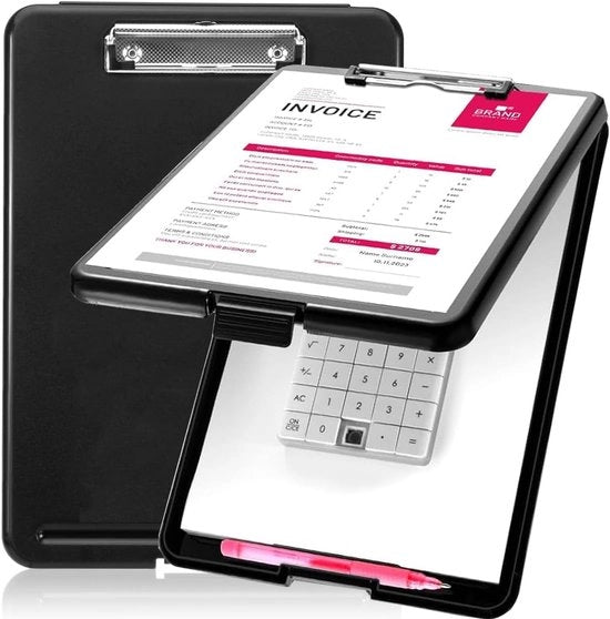 Bastone da scrivere A4 con tasetto e appoggio per penna - multifunzionale - nero