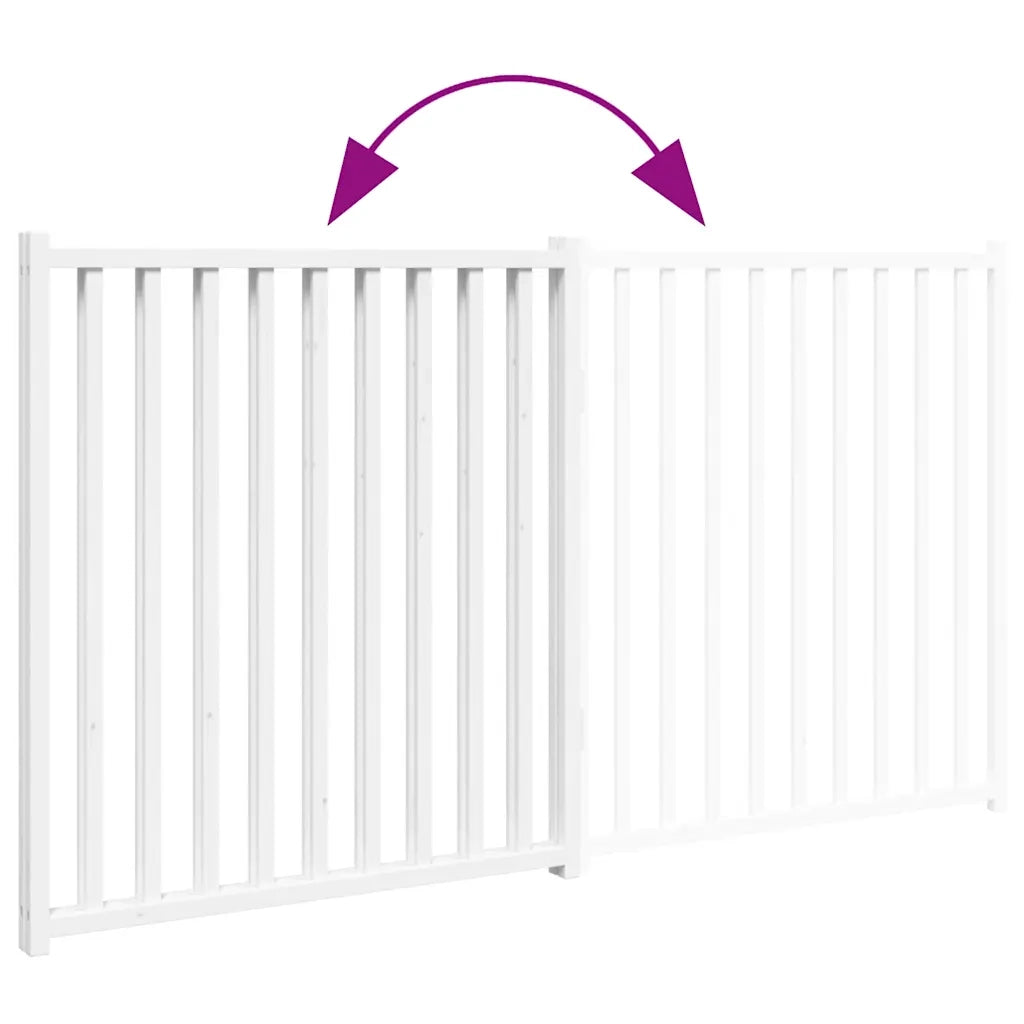 vidaXL Cancello Cani Pieghevole 2 Pannelli Bianco 160cm Massello Abete