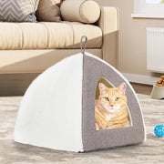 Igloo per gatti con cuscino rimovibile e lavabile - Lettino portatile per gatti da interni - 37 x 38 x 37 cm