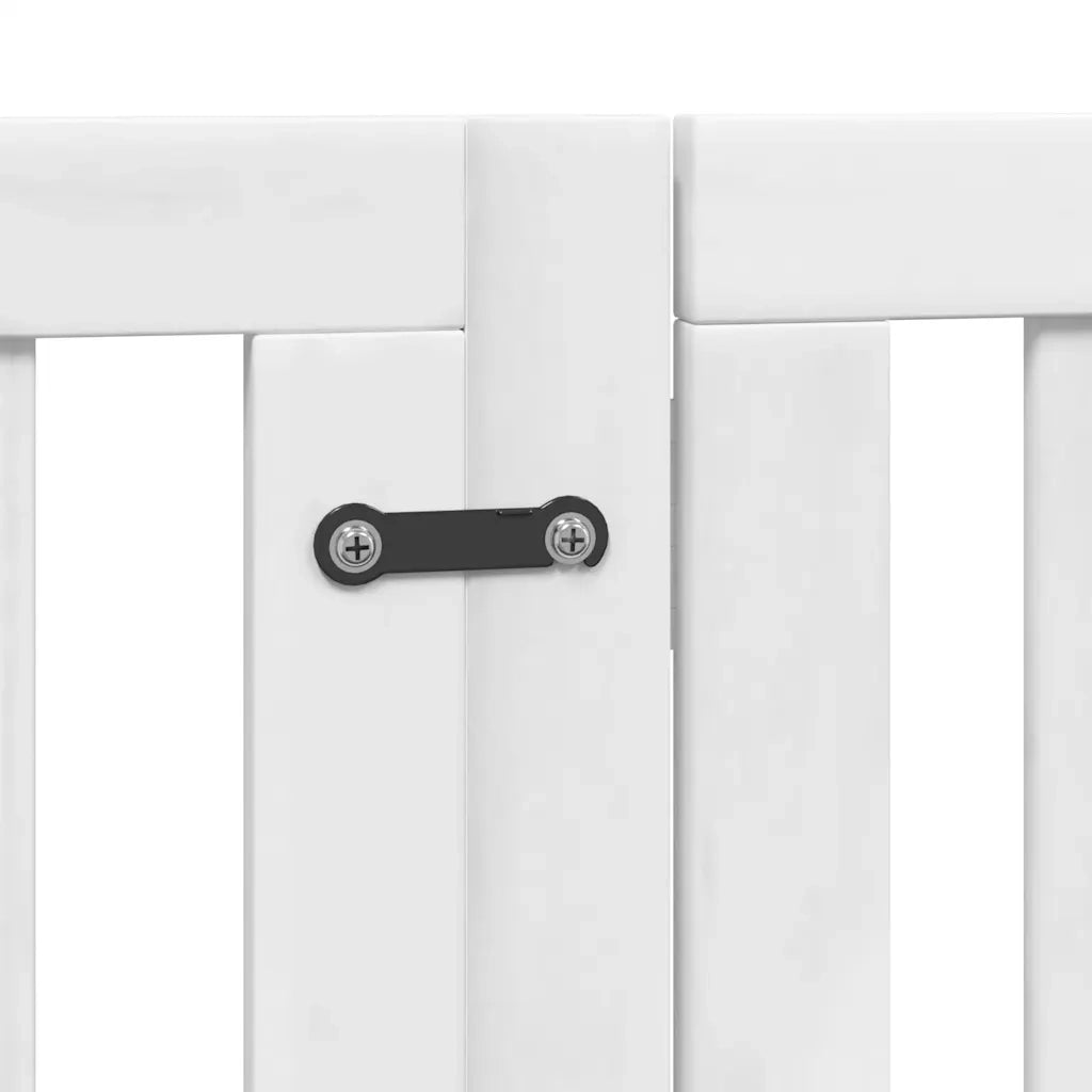 Cancello Cani Porta Pieghevole Bianco 9 Pannelli 450 cm Pioppo 3155650