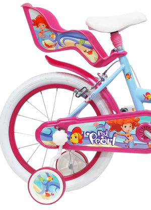 Bicicletta per Bambina 16" 2 Freni  Sea Life Verde Marine e Rosa
