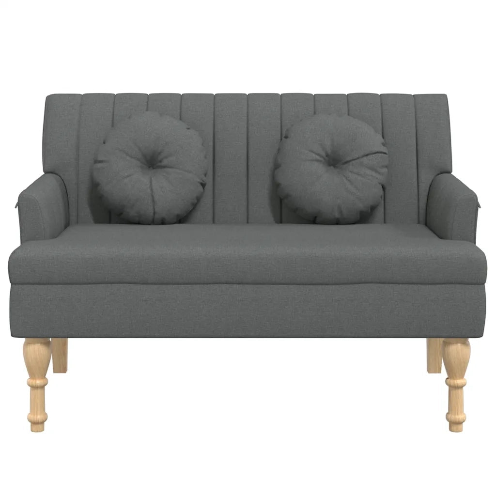 Panca con Cuscini Grigio Scuro 113x64,5x75,5 cm in Tessuto 372131