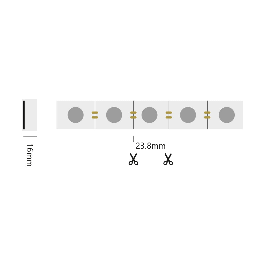 Alcapower Wall Washer Striscia LED 5m 24V 4000K 20W/m 1650lm/m IP65 in Silicone, CRI 90, Alta Efficienza Luminosa per Illuminazione Architetturale