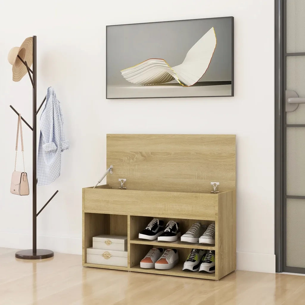 Panca Porta Scarpe | Scarpiera | Mobile per scarpe Rovere Sonoma 103x30x54,5 cm in Truciolato