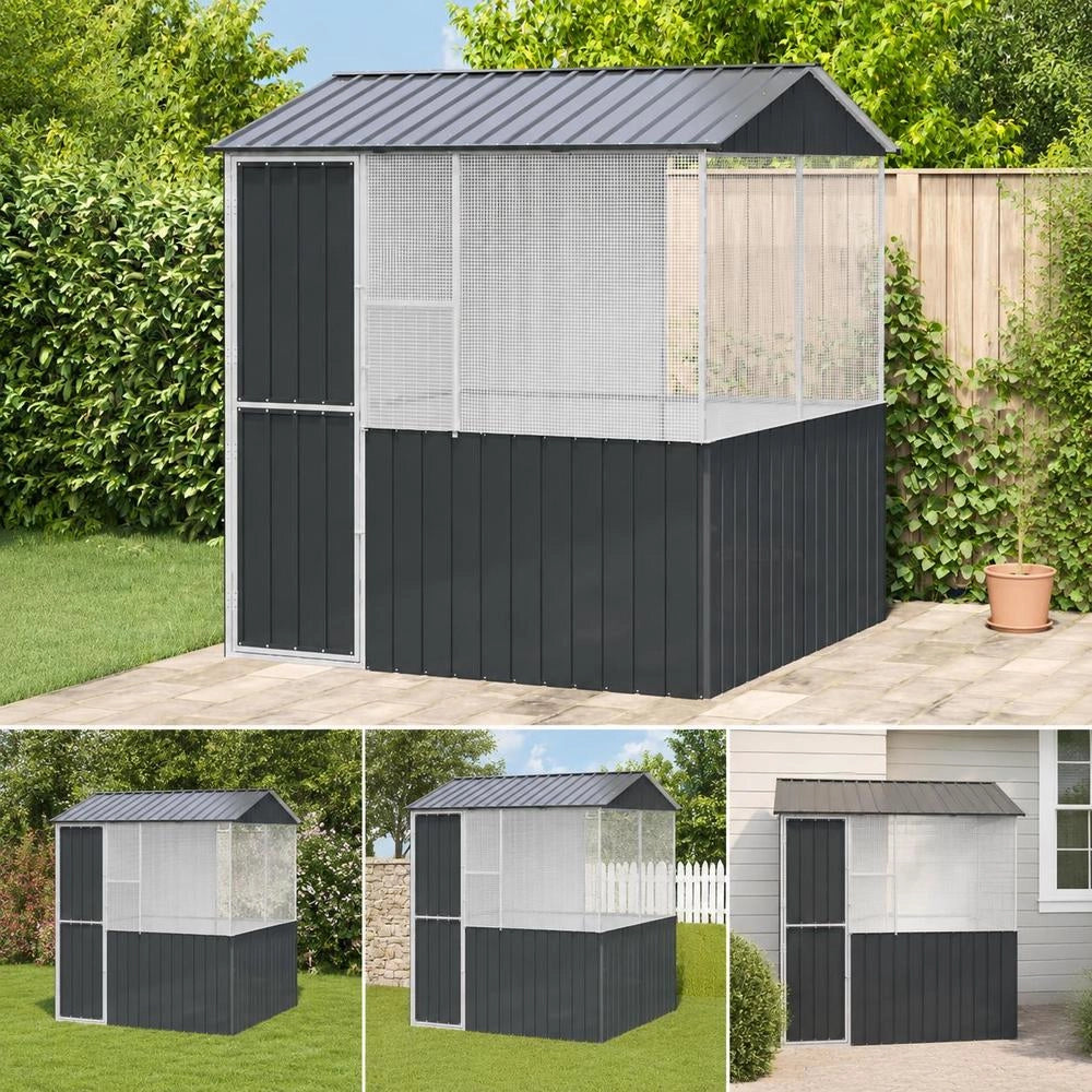 Bird Cage Anthracite 215 X 209 X 230 Cm Galvanized Steel