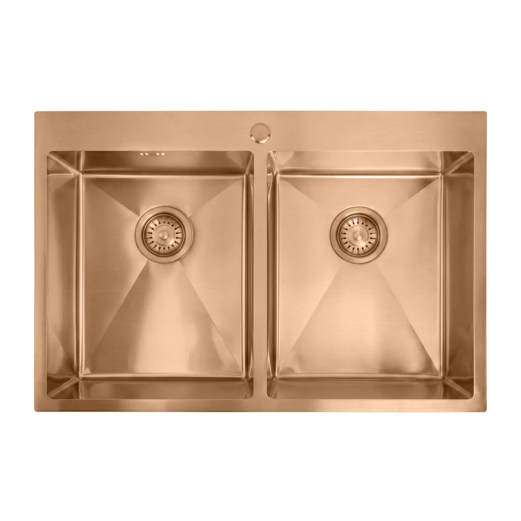 Lavello In Acciaio Joel Brush Copper senza rubinetto da cucina