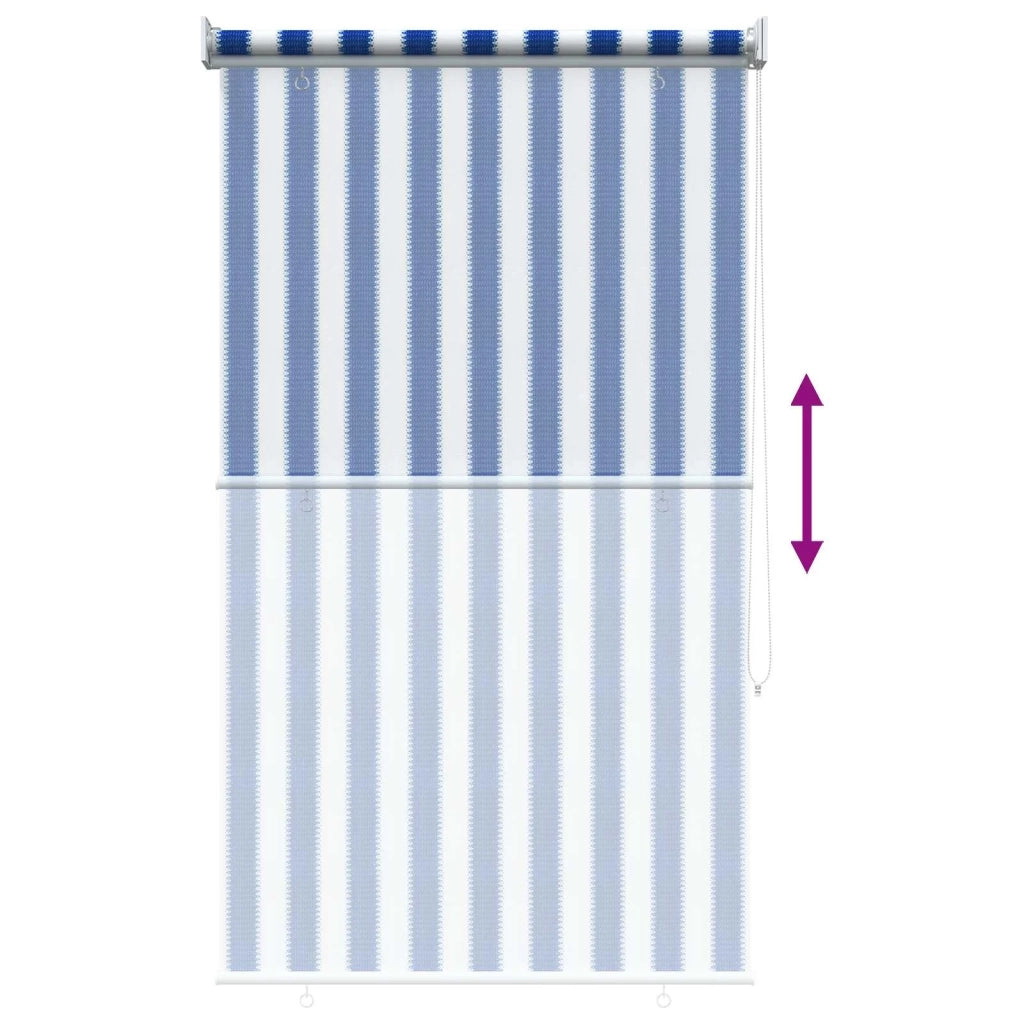 Tenda a Rullo Esterno Blocco UV 90% Strisce Blu e Bianche HDPE 42035962