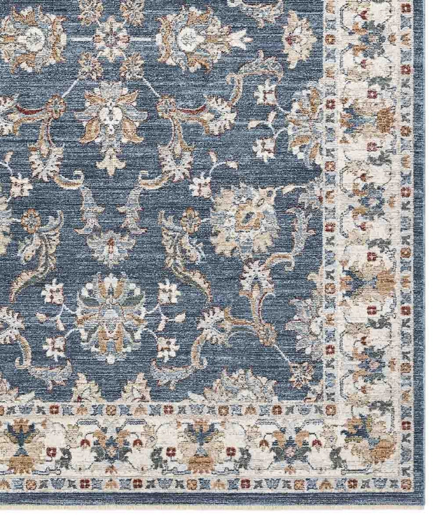 Parure Tappeti orientali MURCIA J9461-E22171 (1 pezzo cm.80x160 + 2 pezzi cm.60x133) motivo persiano stile classico tradizionale colore blu per scendiletto camera matrimoniale