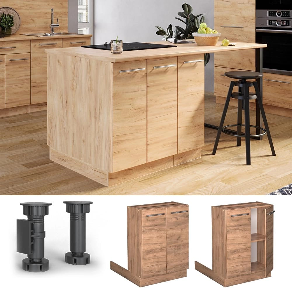 isola cucina Fame-Line, Quercia dorata, 60 cm senza piano di lavoro
