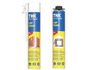 SCHIUMA POLIURETANICA UNIVERSALE PU TOP FOAM- - ml.750 applicazione con pistola - champagne - 6 pezzi TKK