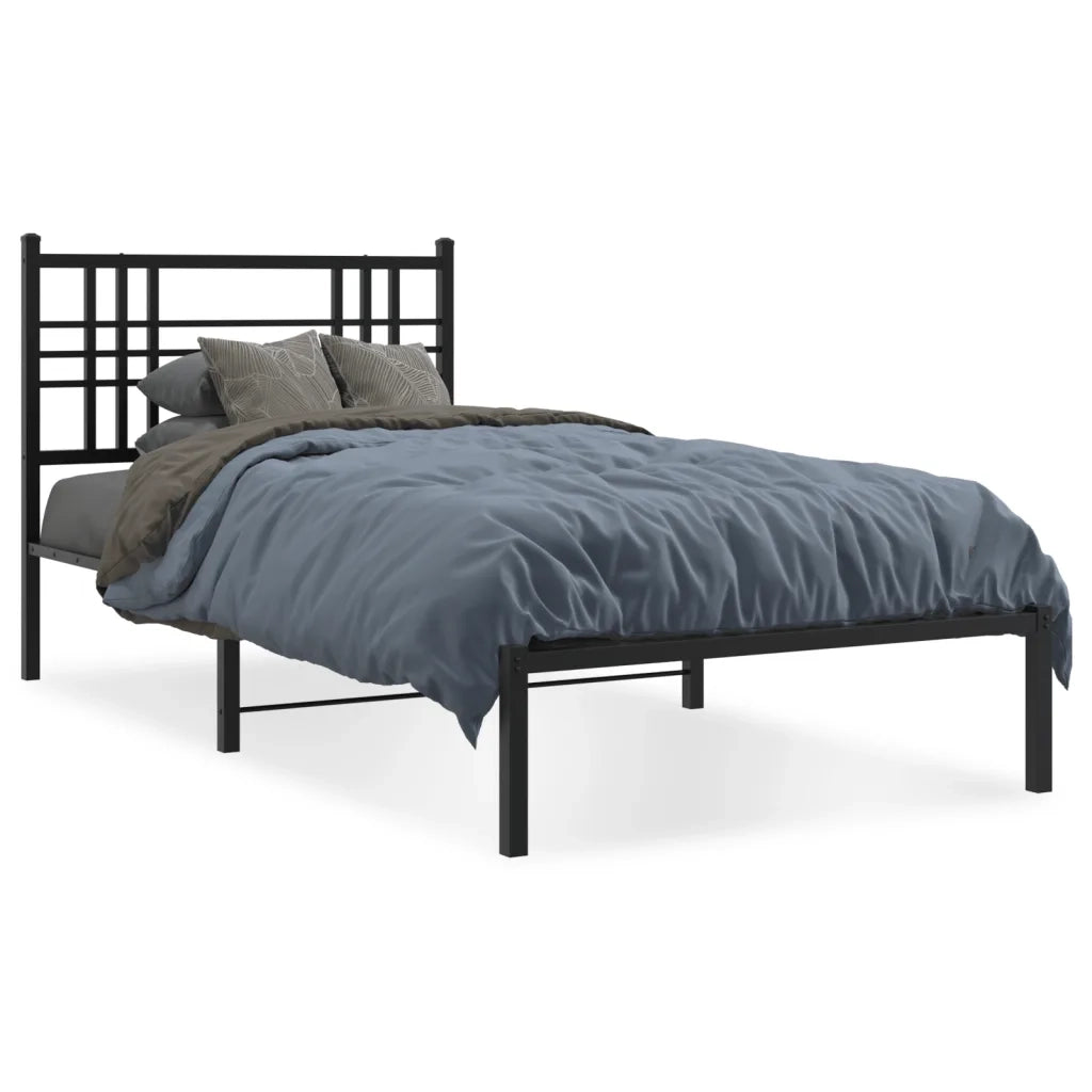 Giroletto con Testiera in Metallo Nero 100x190 cmcod mxl 116069