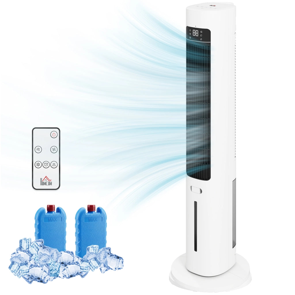 Raffrescatore d'Aria Evaporativo, 3L Serbatoio, 48¡ã Oscillazione, 3 Velocit¨¤ e Modalit¨¤, Bianco