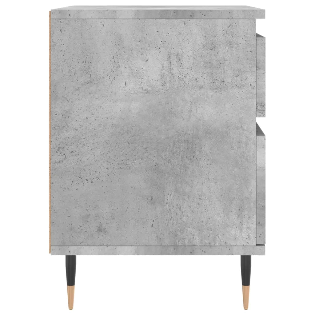 Comodini 2pz Grigio Cemento 40x35x50 cm in Legno Multistrato 830661