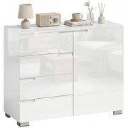 Cassettiera Com¨° 4 Cassetti Anta ¨C zephmum ¨C Grigio 100x40x80 cm