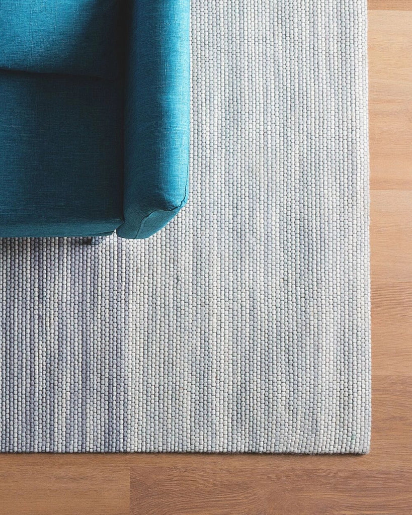 Tappeto Grigio Lana e Poliestere 160 x 230 cm Tessuto a Mano Design Moderno