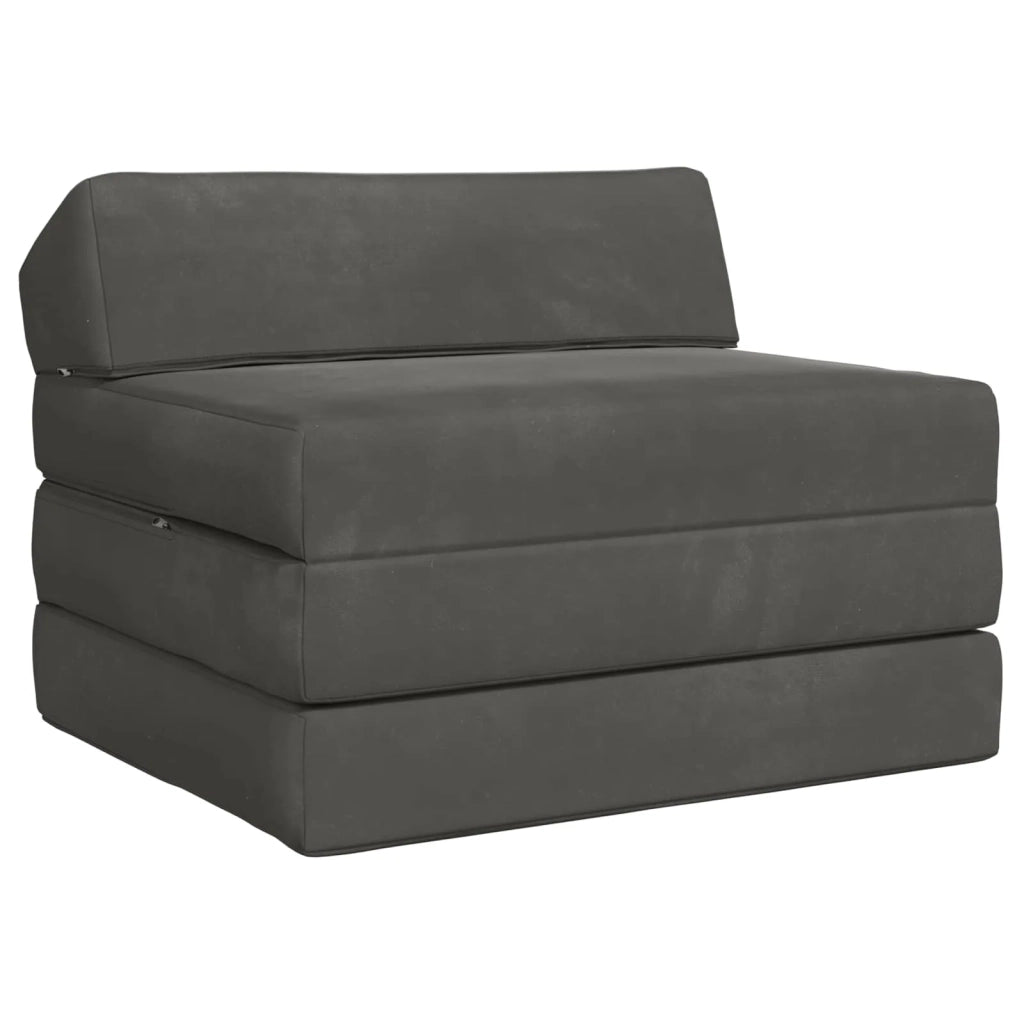 Divano Letto Pieghevole Grigio Scuro 200 x 70 x 10 cm Velluto