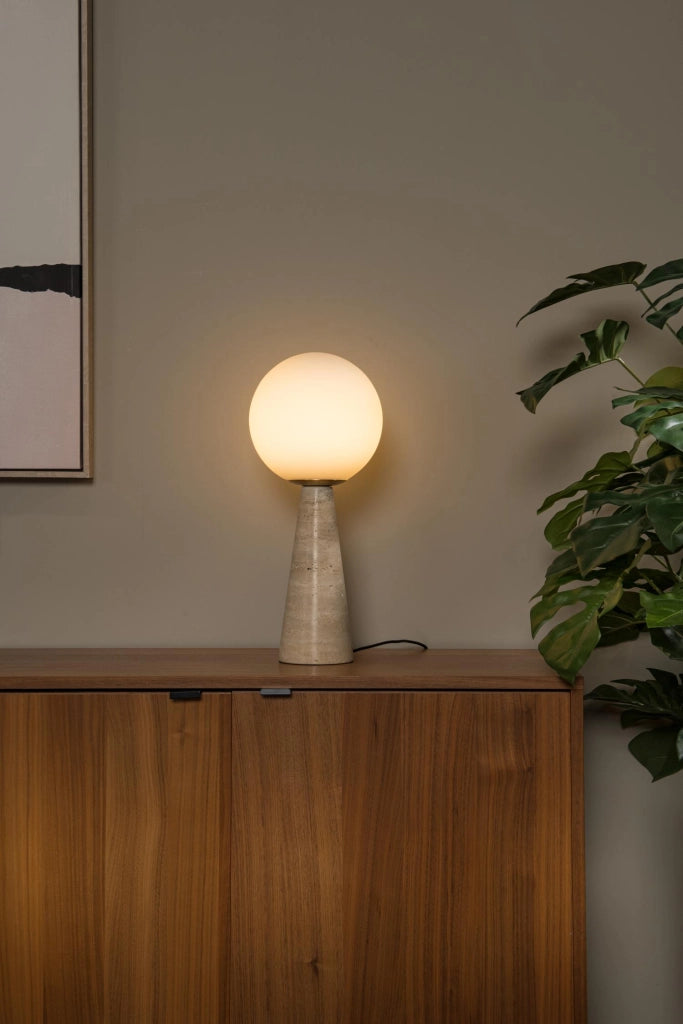 Lampada da tavolo EVIN 1xE27 marmo vetro Lucide