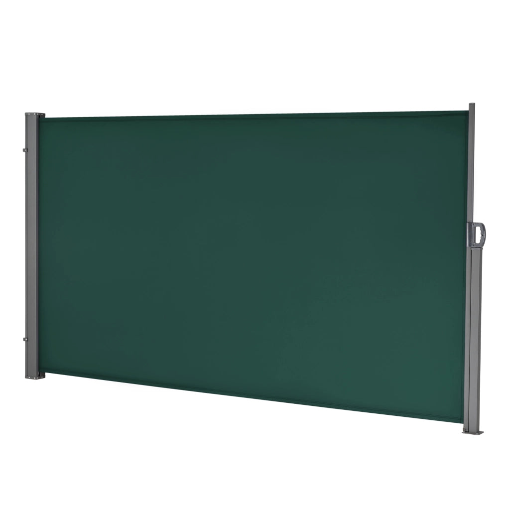 Paravento Estraibile Mulhacén Schermo Solare Verticale Barriera Privacy 180x300 cm Verde Scuro pro.tec
